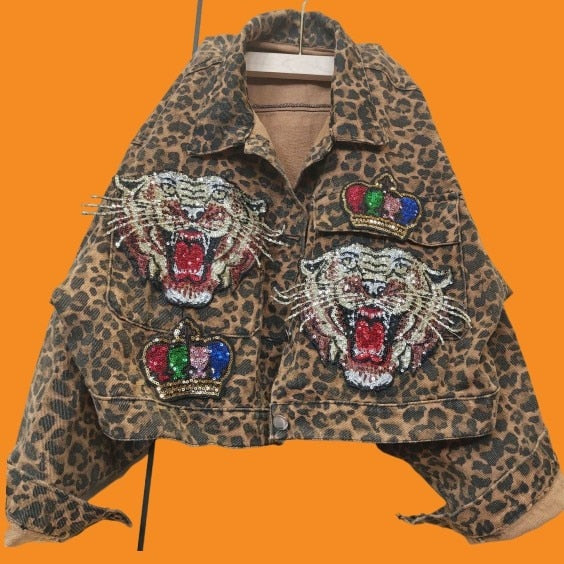 Crown And Tiger Animal Print Jacket