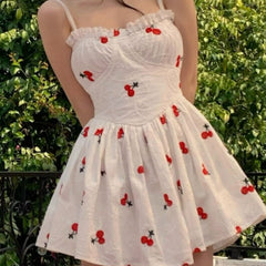 Strap Mini High Waist Dress