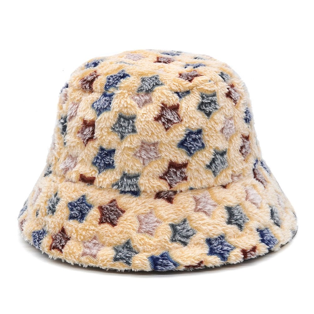 Colorful Faux Fur Bucket Hat