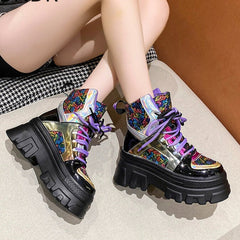 Metallic And Shiny Colors Platform Shoes