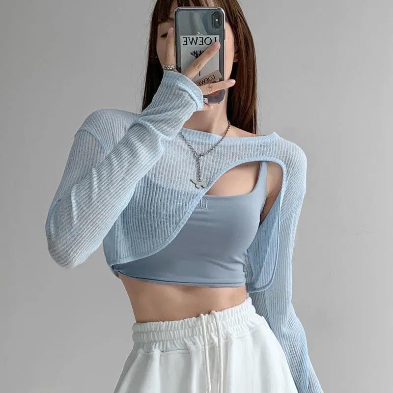 Hollow Smock Irregular Crop Tops