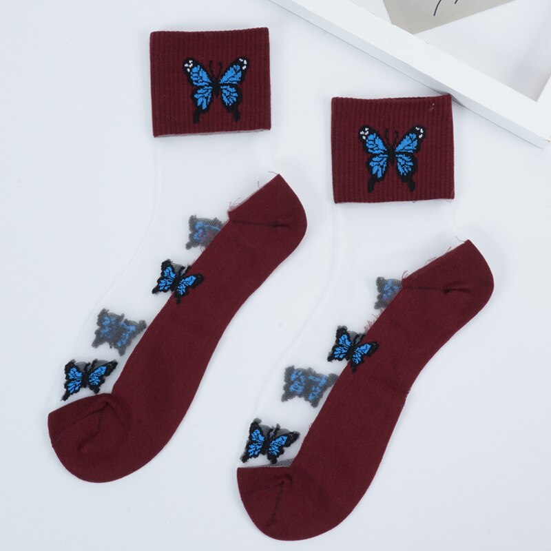 Butterfly Transparent Ankle Socks