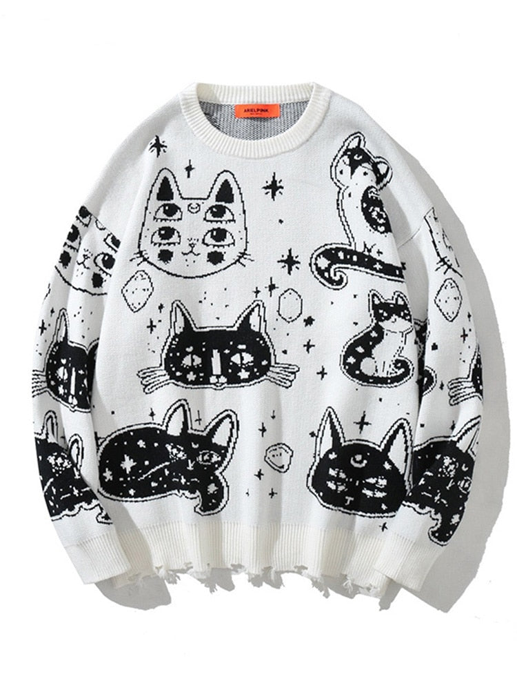 Cat Oversize Knitted Sweater