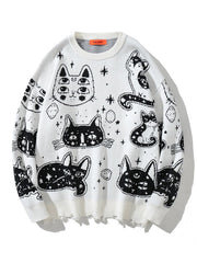 Cat Oversize Knitted Sweater