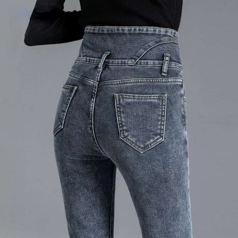 Denim Thick Skinny High Waist Pencil Winter Pants