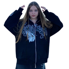 Alphabet Little Demon Print Hoodie