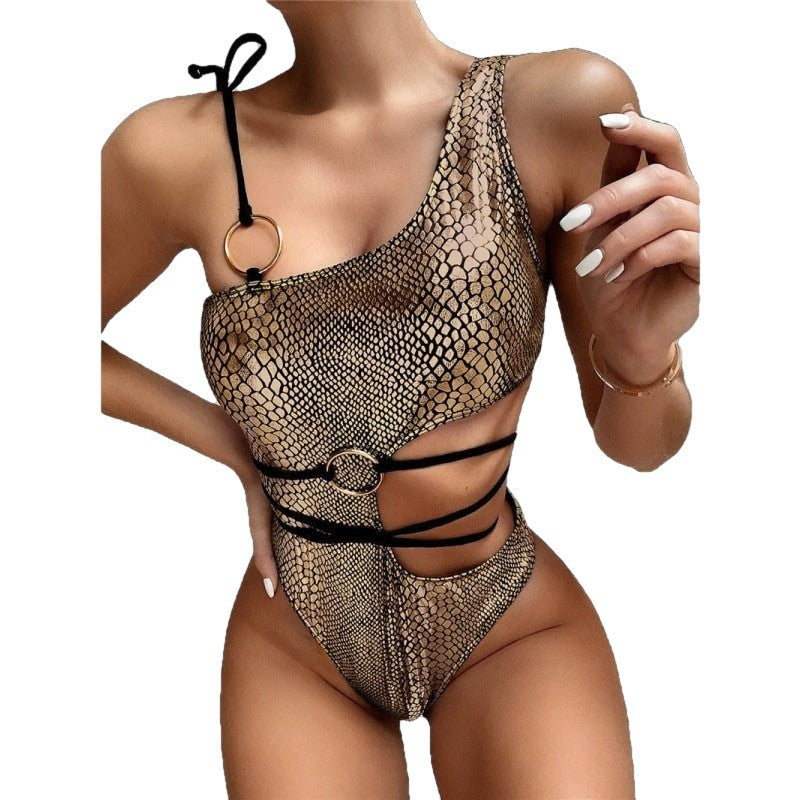 Hollow Strapped Bikini Swimsuit