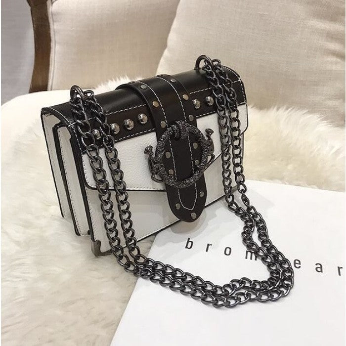 Rivet Lock Chain Shoulder Messenger Bags