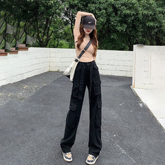 Y2k High Waist Wide Leg Trousers Cargo Pants