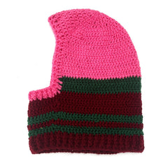 Striped Color Beanie Hat Knitted Balaclava