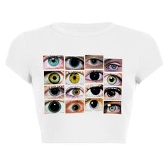 Different Eye Color Crop Top