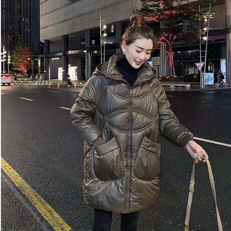 Mid-length Glossy Padded Coat