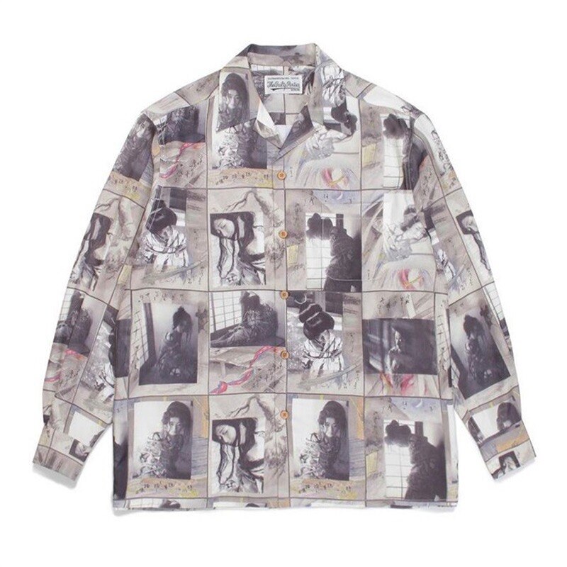 Multi Graphic Print Long Sleeve Shirt