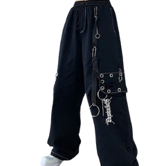 Cargo With Chain Wide Leg Trousers Loose Pants
