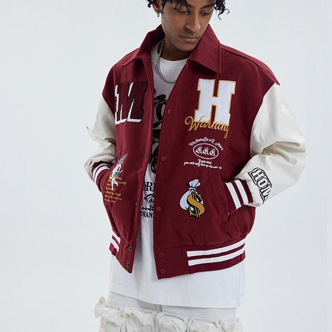 Embroidery Baseball Jacket Colour Block