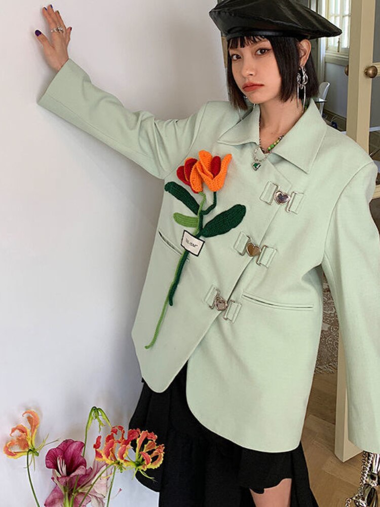 Three-Dimensional Flower Blazer