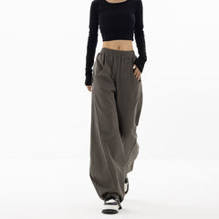 Solid Color Loose Wide Leg Sweatpants