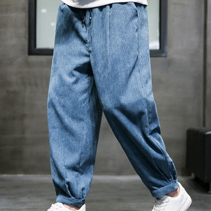 Corduroy Sweatpants Solid Color