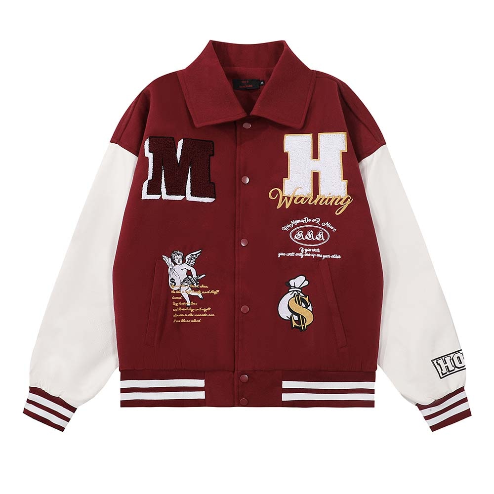 Embroidery Baseball Jacket Colour Block