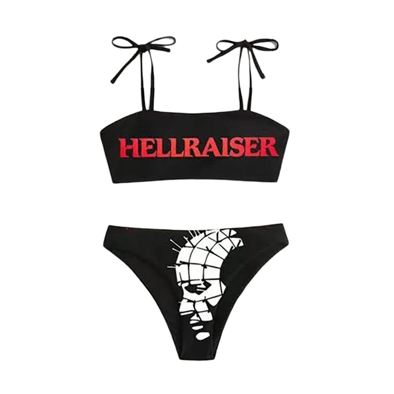 Hellraiser Gothic Lace-Up Bikini