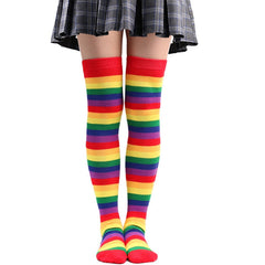 Colorful Rainbow Striped Long Socks