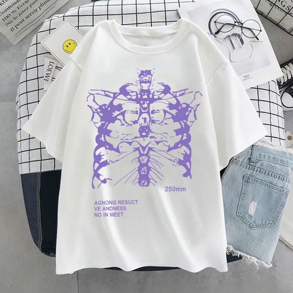 Skeleton Chest Grunge Aesthetic T-shirt