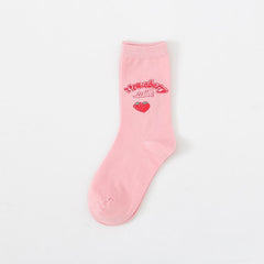 Cute Pink Strawberry Socks