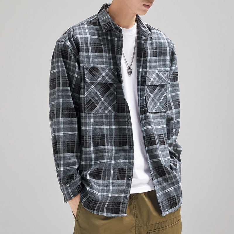 Plaid Pattern Long Sleeve Shirt