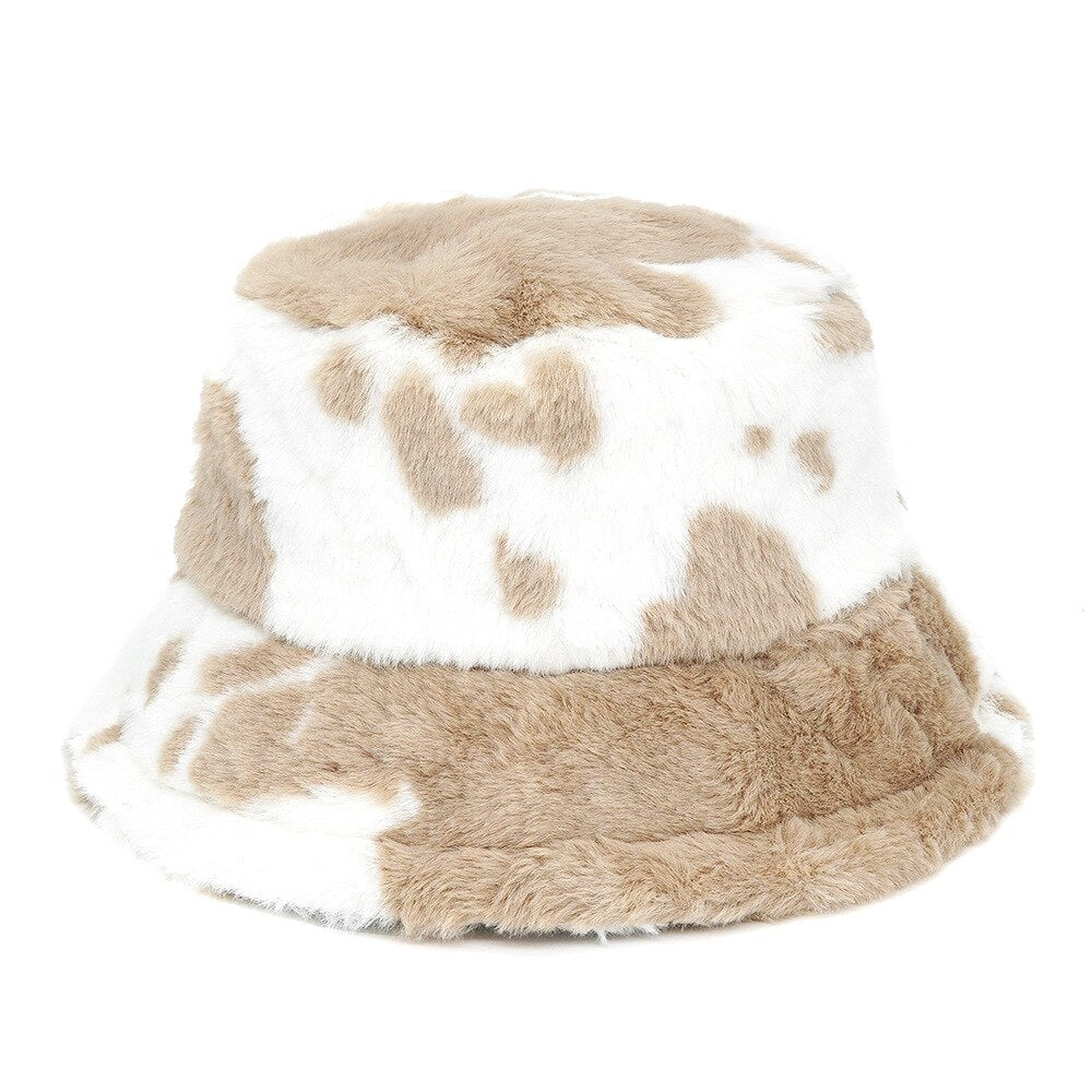 Colorful Faux Fur Bucket Hat