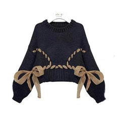 Two-Piece Set Knitted Sweater Lace Straps Midi Length Tulle Skirt