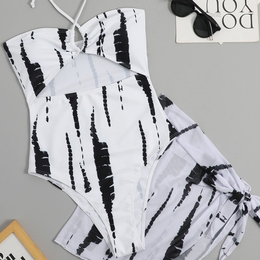 One-Piece Swimsuit with Skirt