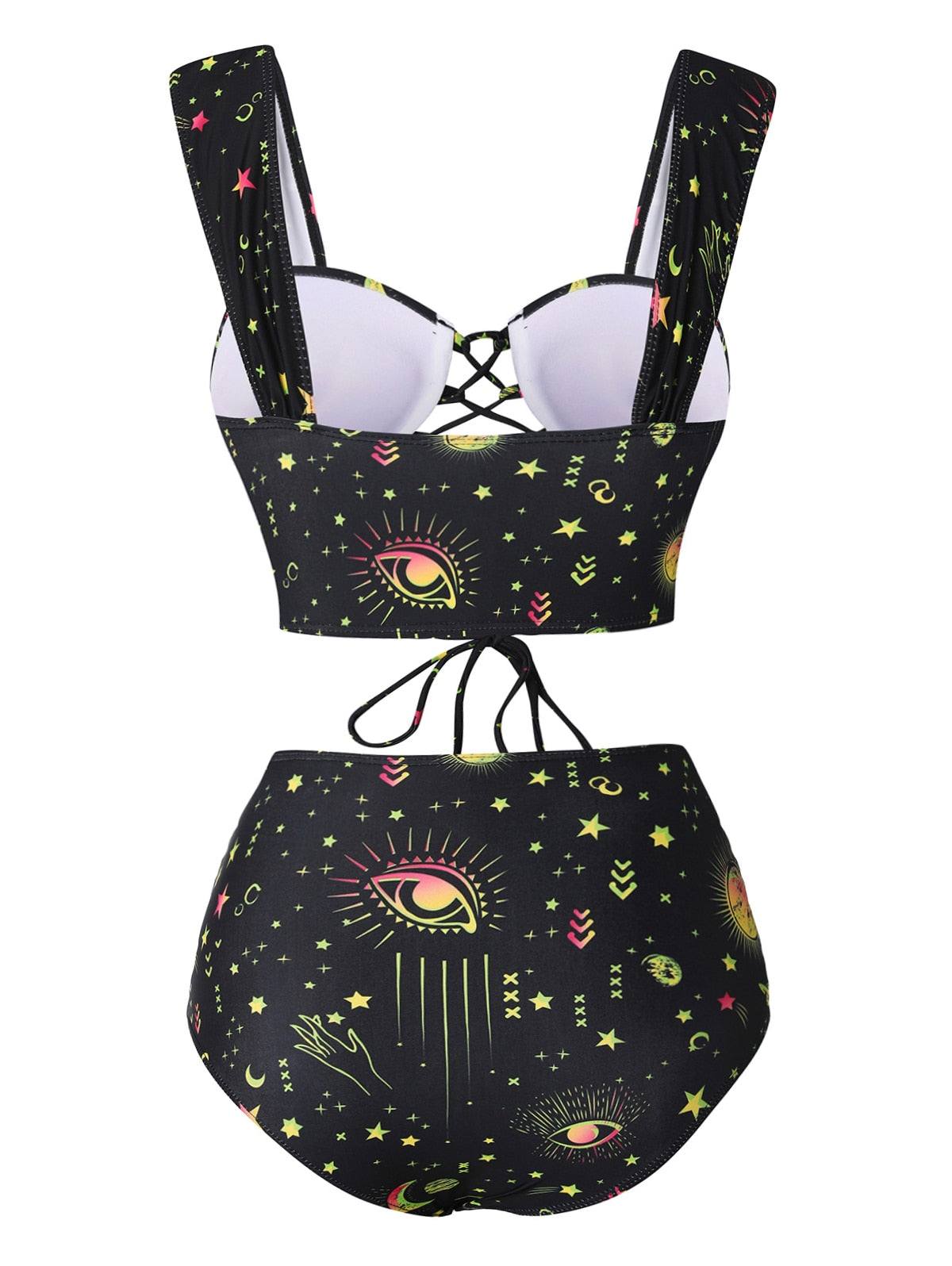 Lace-up Celestial Bodies Tankini