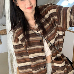 Oversize Striped Cardigan