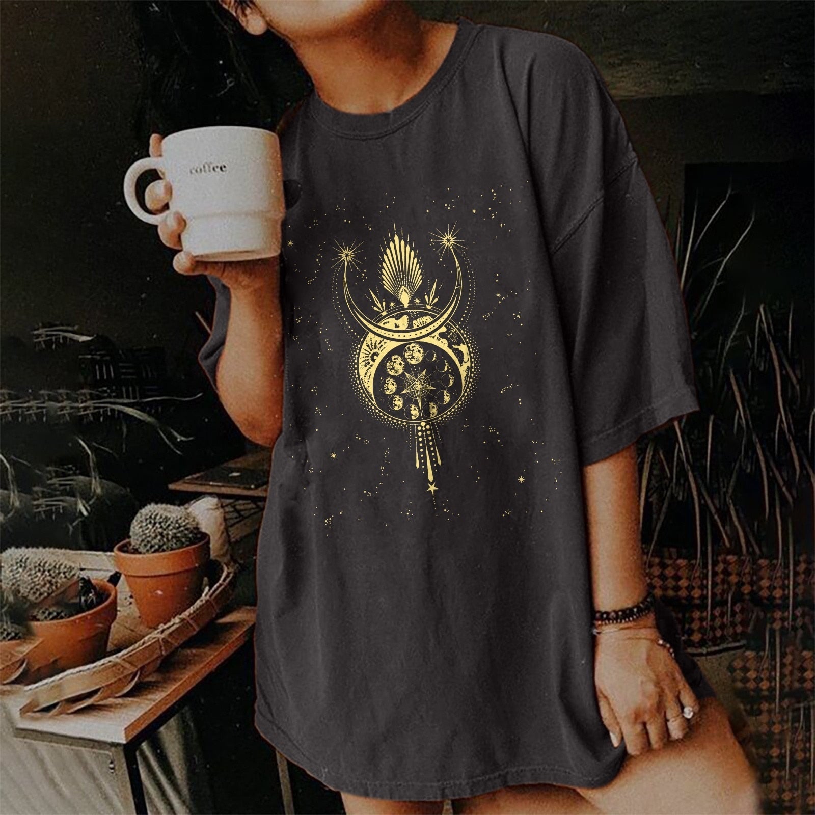 Moon and Stars Skull T-Shirt