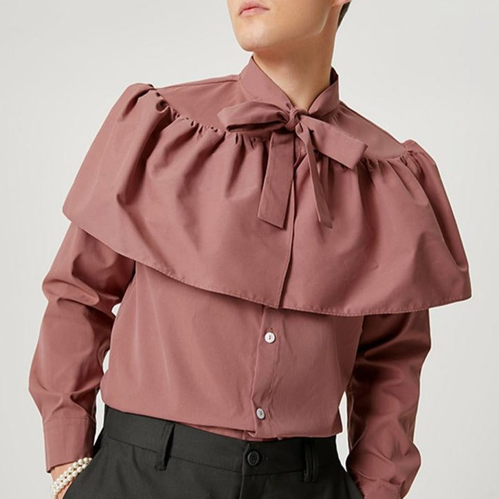 Stylish Long Sleeved Shirt With Ruffles