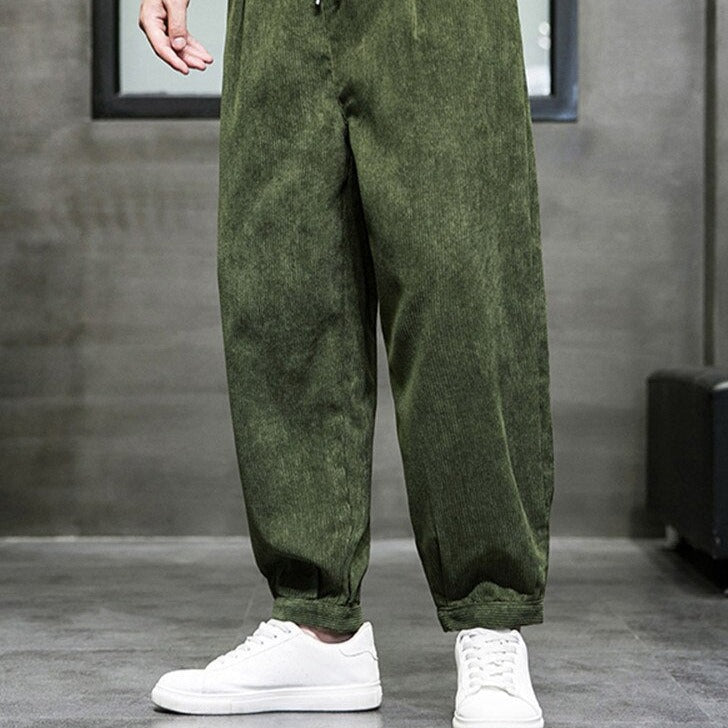 Corduroy Sweatpants Solid Color