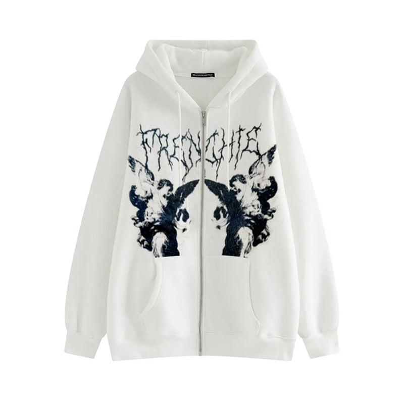 Society Goth Printed Oversized Hoodie