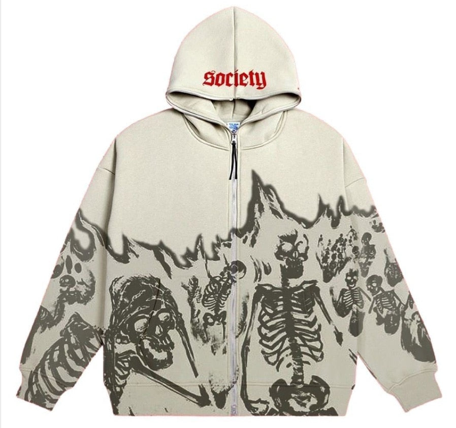 Society Goth Printed Oversized Hoodie