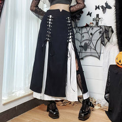 Black Gothic Punk Slit Skirts