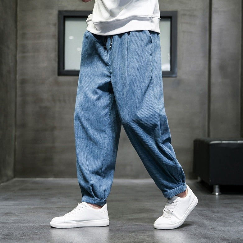 Corduroy Sweatpants Solid Color