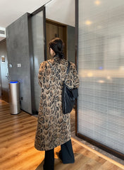 Snake Print Long Sleeve Overcoat