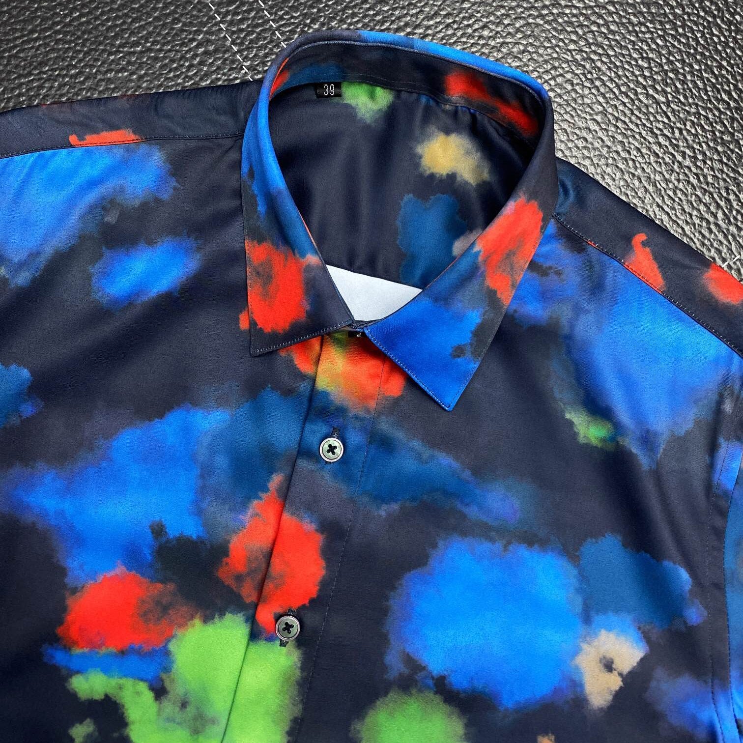 Colorful Print Long Sleeve Anti-Wrinke Shirt