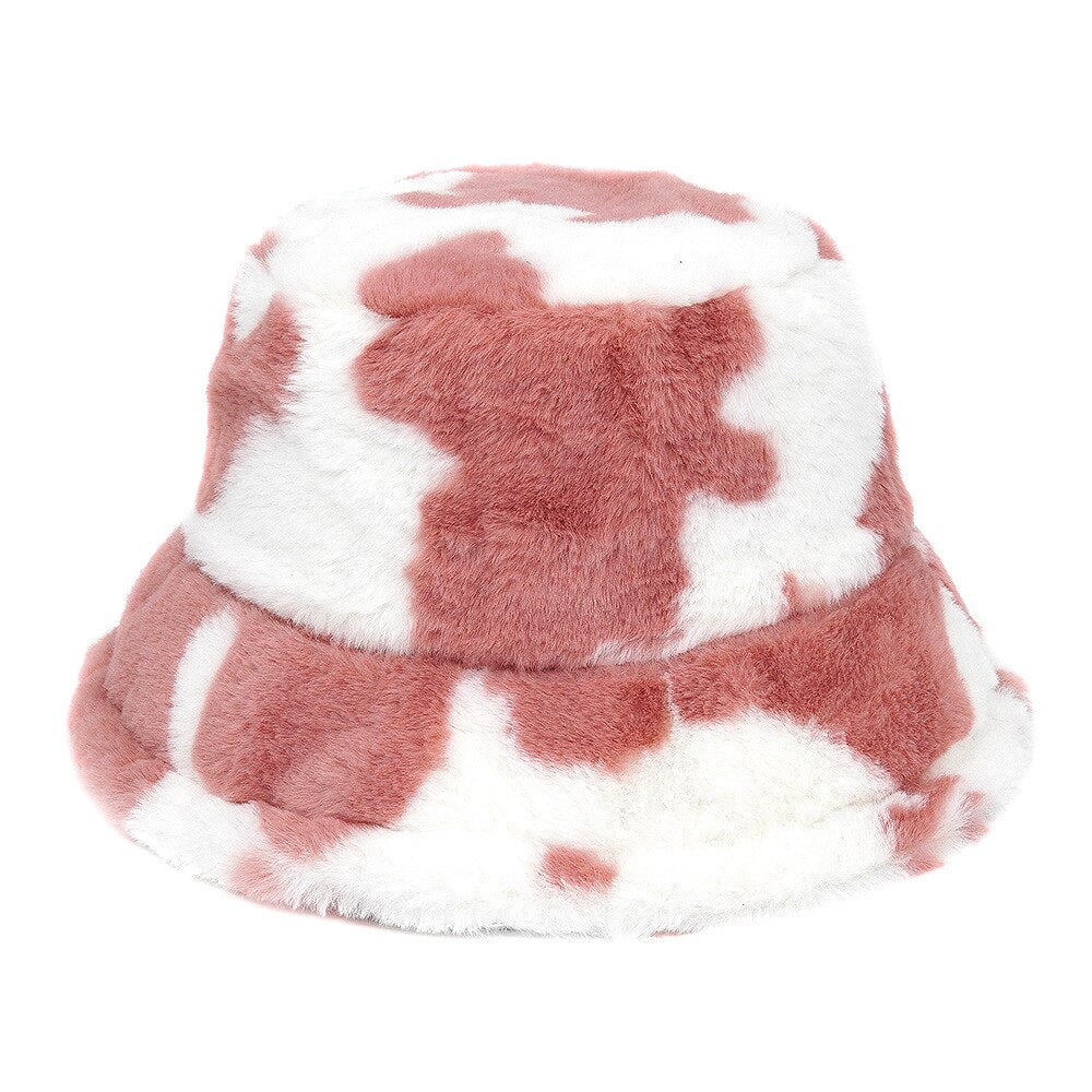 Colorful Faux Fur Bucket Hat