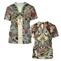 Samurai Tattoo Art Mask Shirt