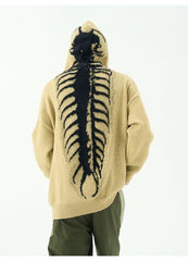 Skeleton Gothic Knitted Hoodies