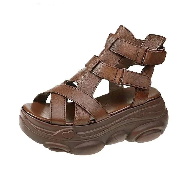 Modern Button Platform Sandals