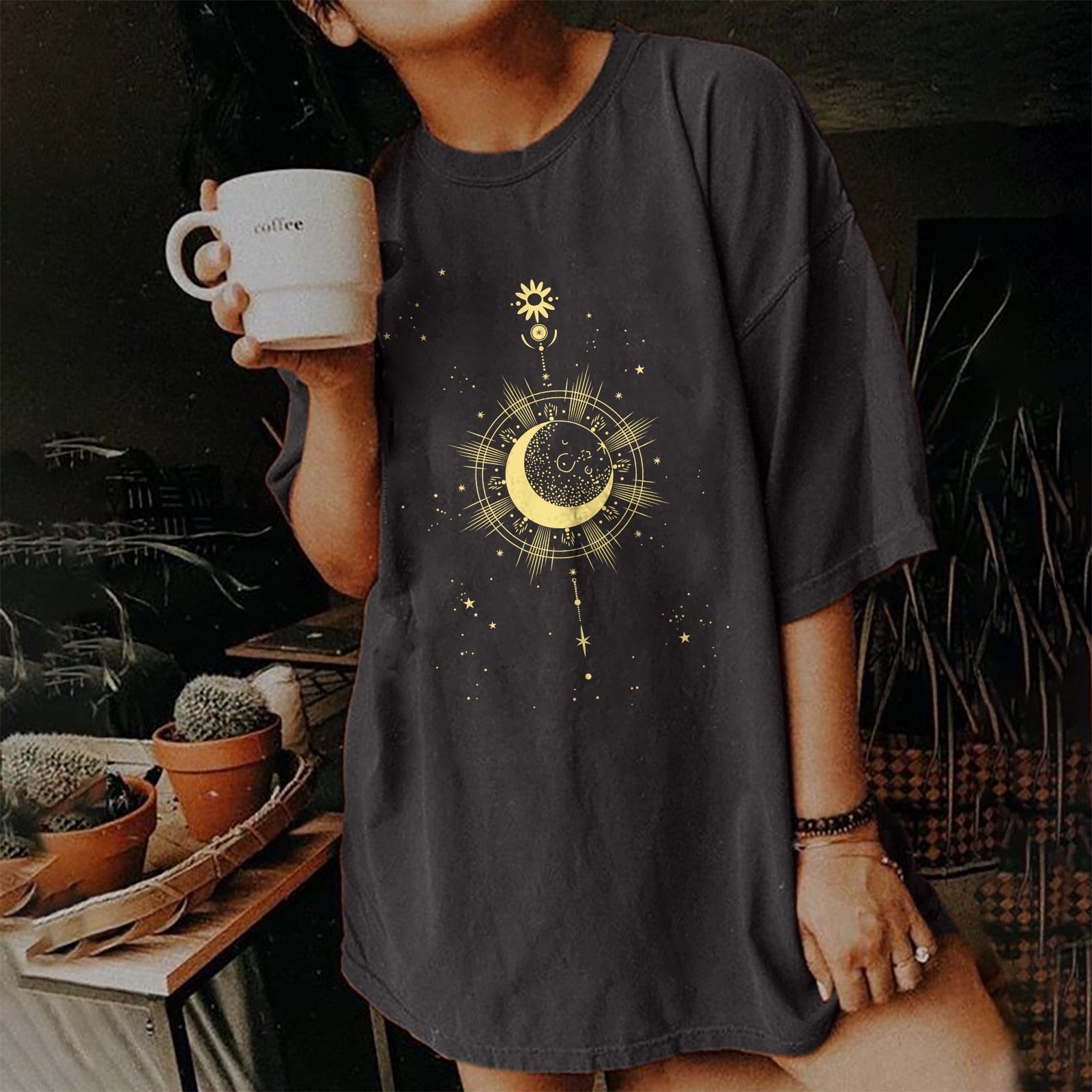 Moon and Stars Skull T-Shirt