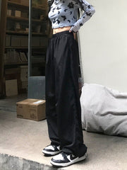 Wide Leg Plain Trousers