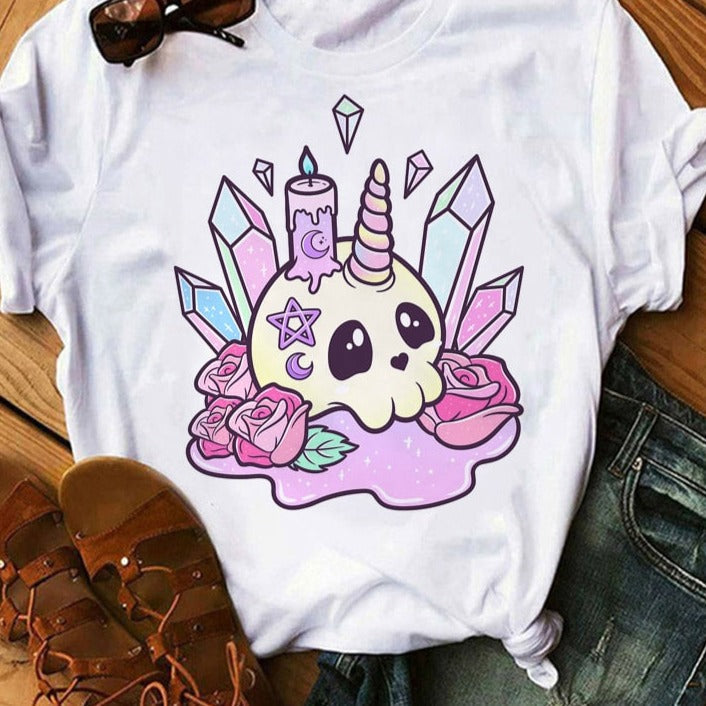 Pastel Goth Cartoon Harajuku T-shirt