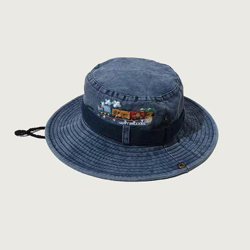 Embroidered Train Bucket Hats